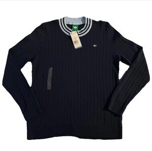 NWT Women's L Adidas Originals Cashmere Knit Golf Sweater